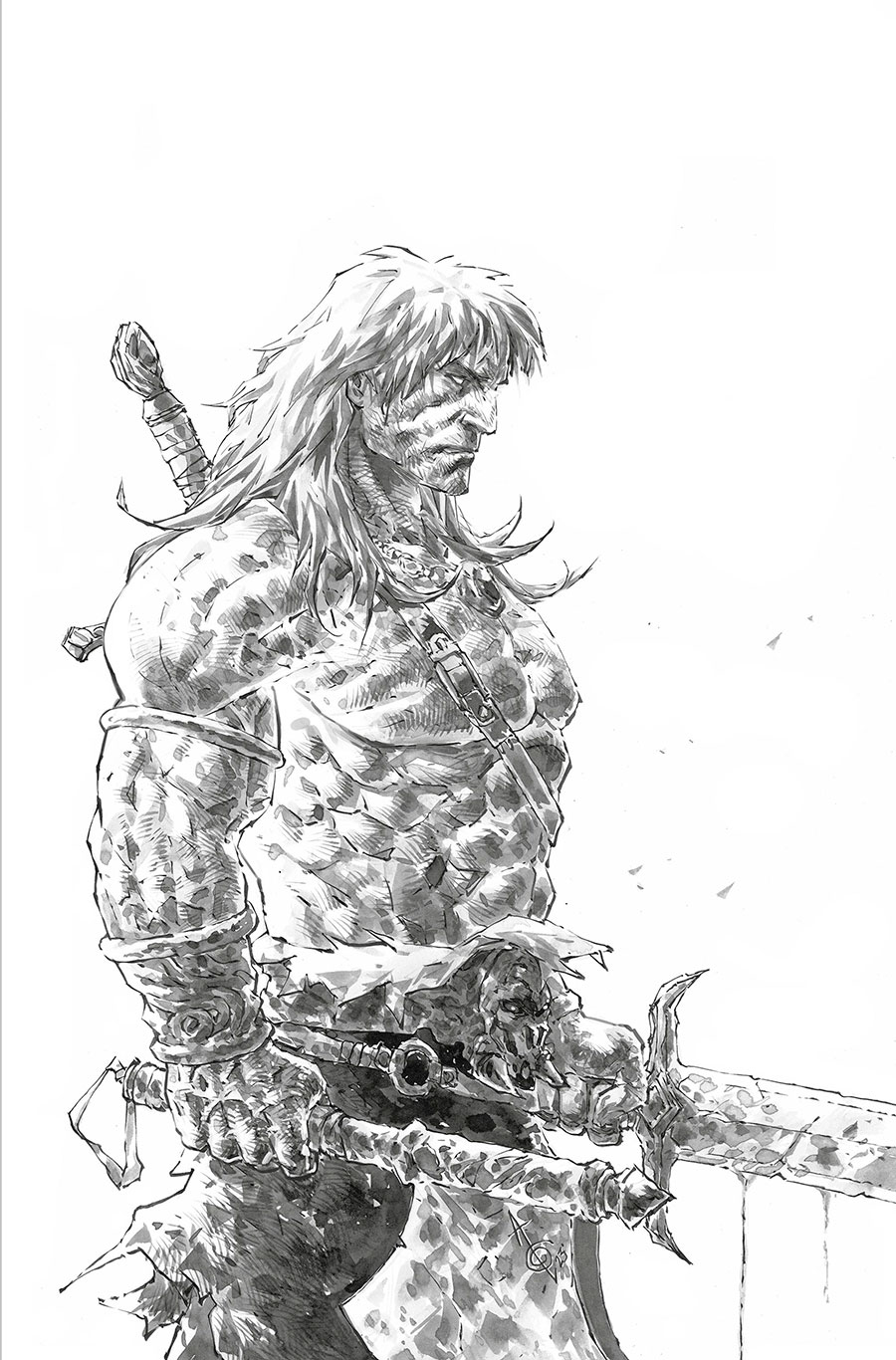 Conan The Barbarian Vol 5 #2 Cover H Variant Alan Quah Black & White Ink Virgin Cover