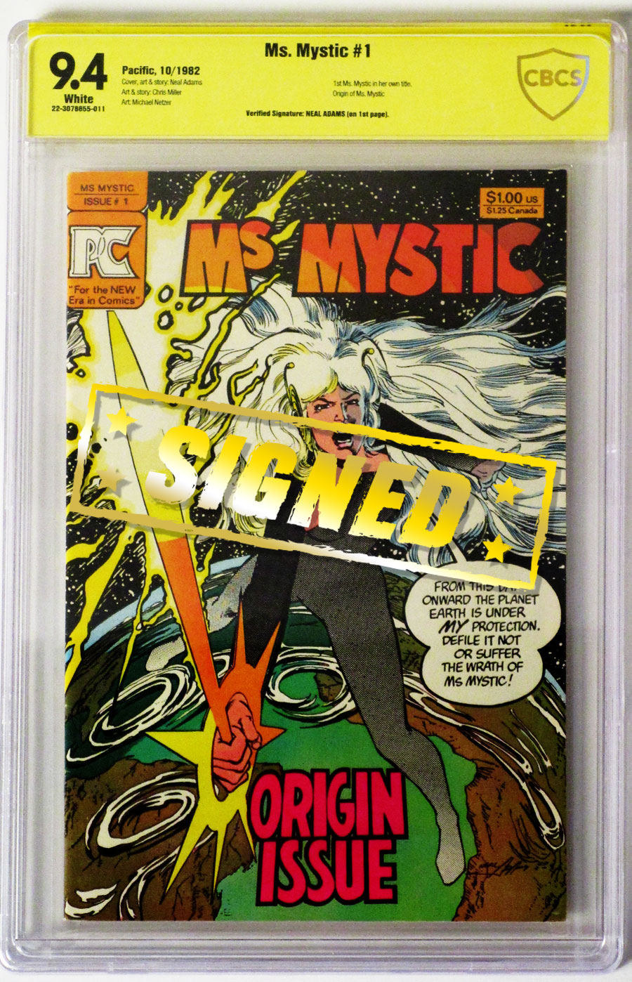 Ms. Mystic #1 Cover B Signed by Neal Adams CBCS 9.4