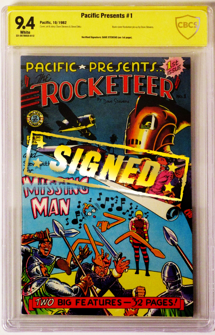 Pacific Presents #1 Cover B Signed By Dave Stevens CBCS 9.4