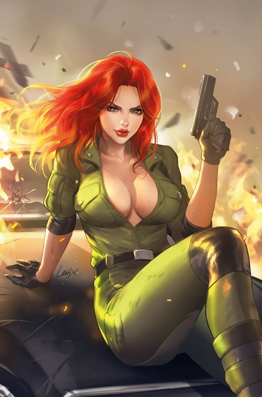 Hard Case Crime Heat Seeker A Gun Honey Series #3 Cover F Variant Lesley Leirix Li Virgin Cover