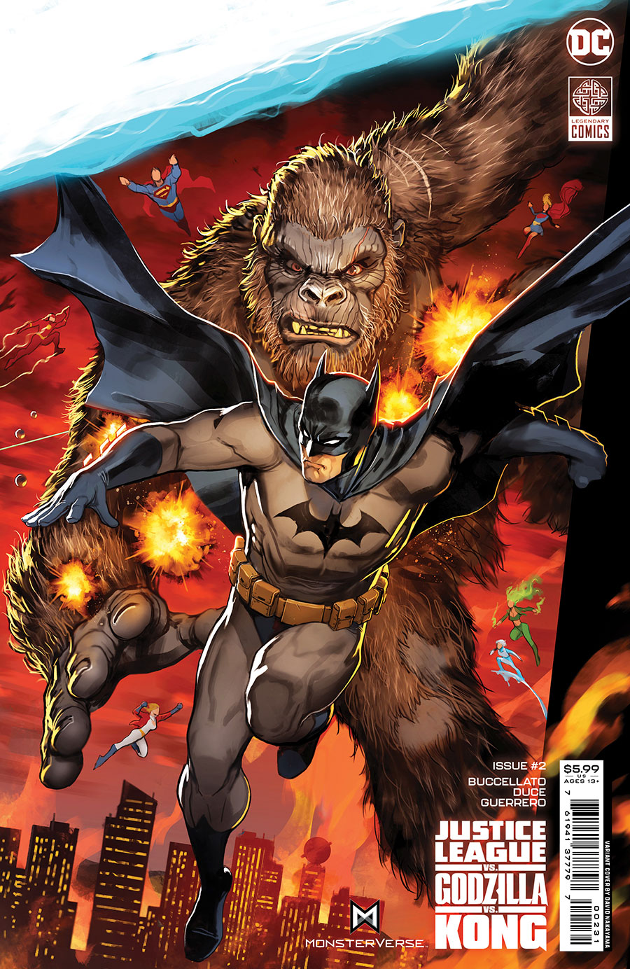 Justice League vs Godzilla vs Kong #2 Cover C Variant David Nakayama Batman Connecting Card Stock Cover