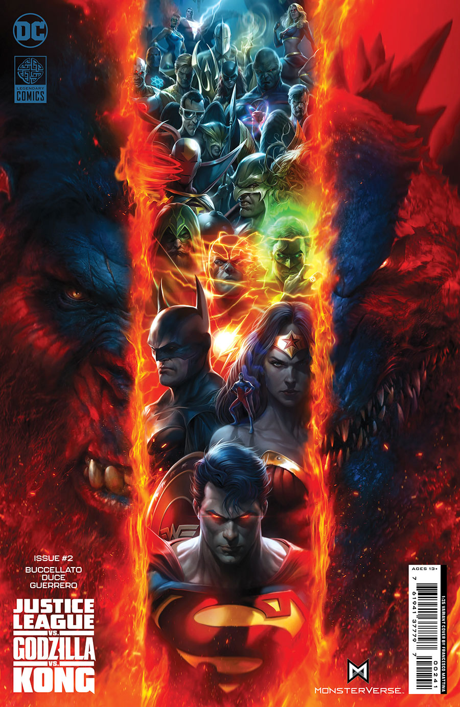Justice League vs Godzilla vs Kong #2 Cover D Incentive Francesco Mattina Card Stock Variant Cover