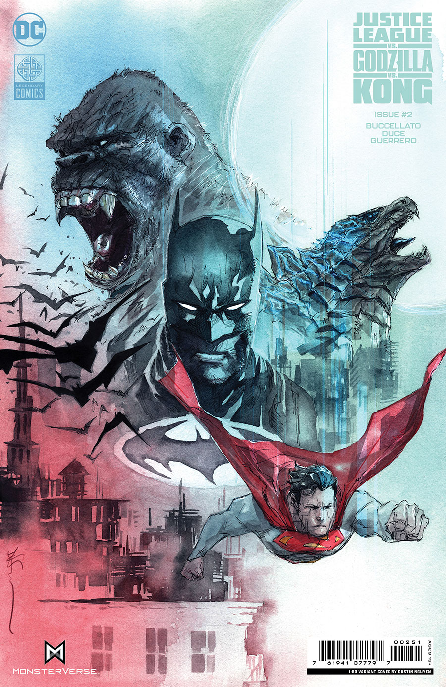 Justice League vs Godzilla vs Kong #2 Cover E Incentive Dustin Nguyen Card Stock Variant Cover