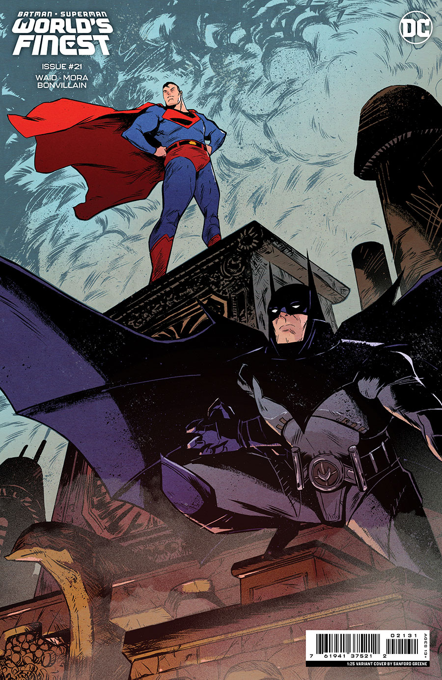 Batman Superman Worlds Finest #21 Cover E Incentive Sanford Greene Card Stock Variant Cover