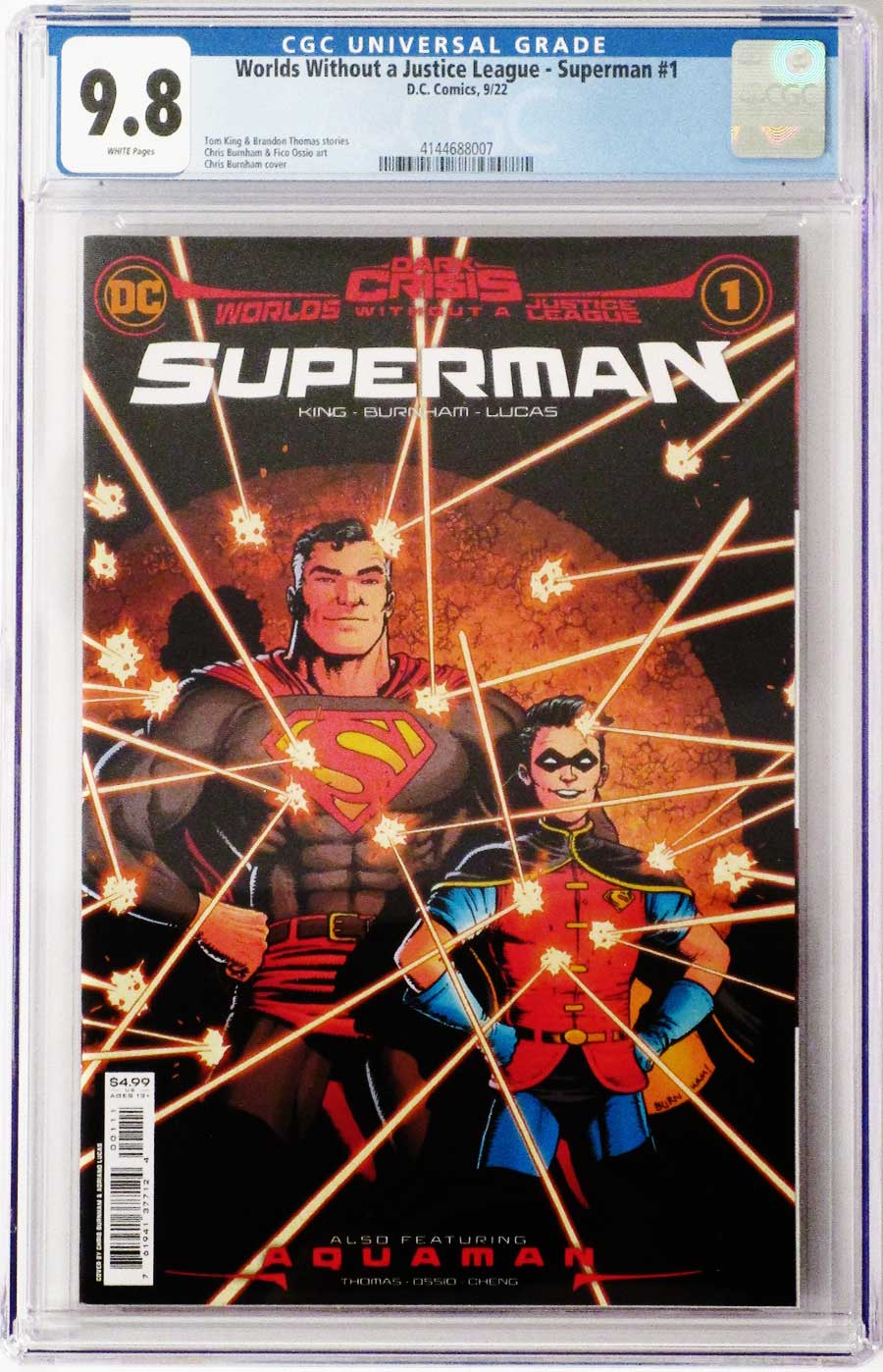 Dark Crisis Worlds Without A Justice League Superman #1 (One Shot) Cover E Regular Chris Burnham Cover CGC 9.8