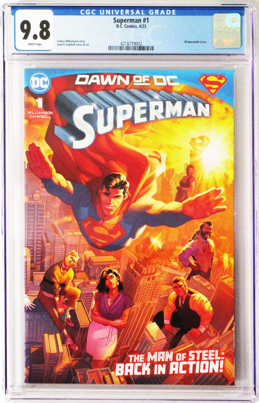 Superman Vol 7 #1 Cover W Regular Jamal Campbell Wraparound Cover CGC 9.8