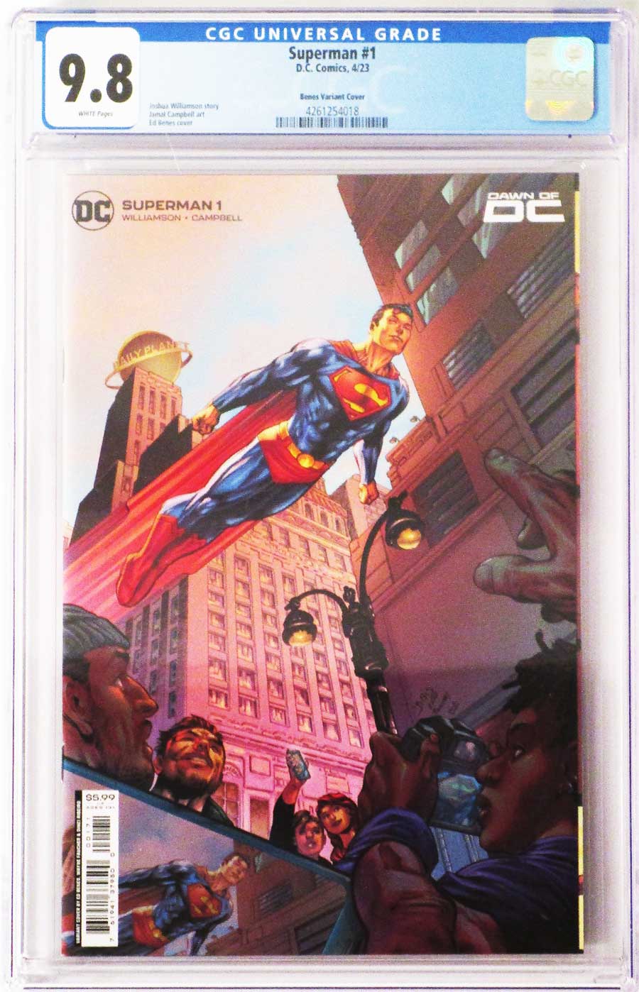 Superman Vol 7 #1 Cover X Variant Ed Benes & Wayne Faucher Card Stock Cover CGC 9.8