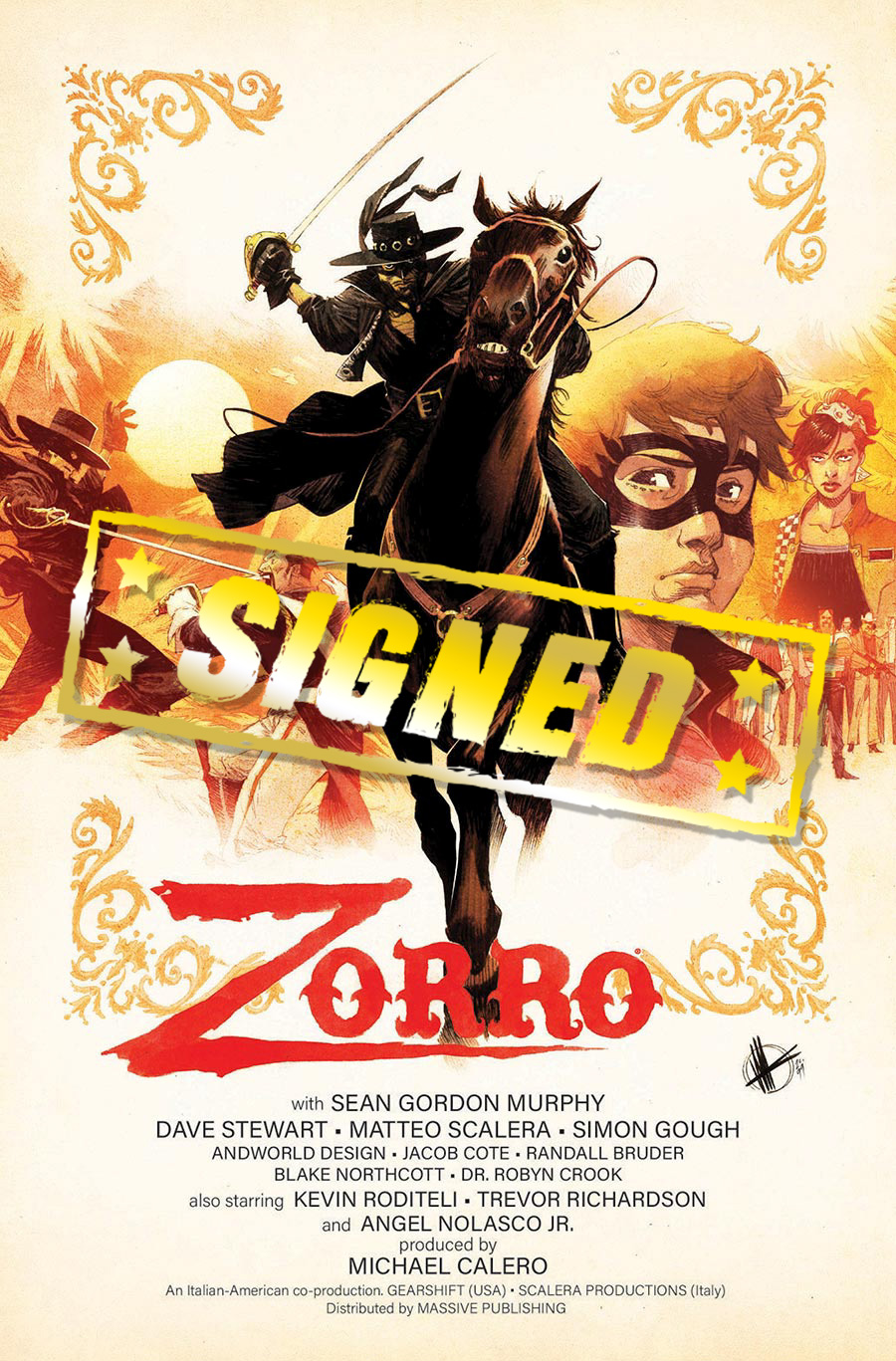 Zorro Man Of The Dead #1 Cover P Variant Matteo Scalera Movie Poster Homage Cover Signed By Sean Gordon Murphy