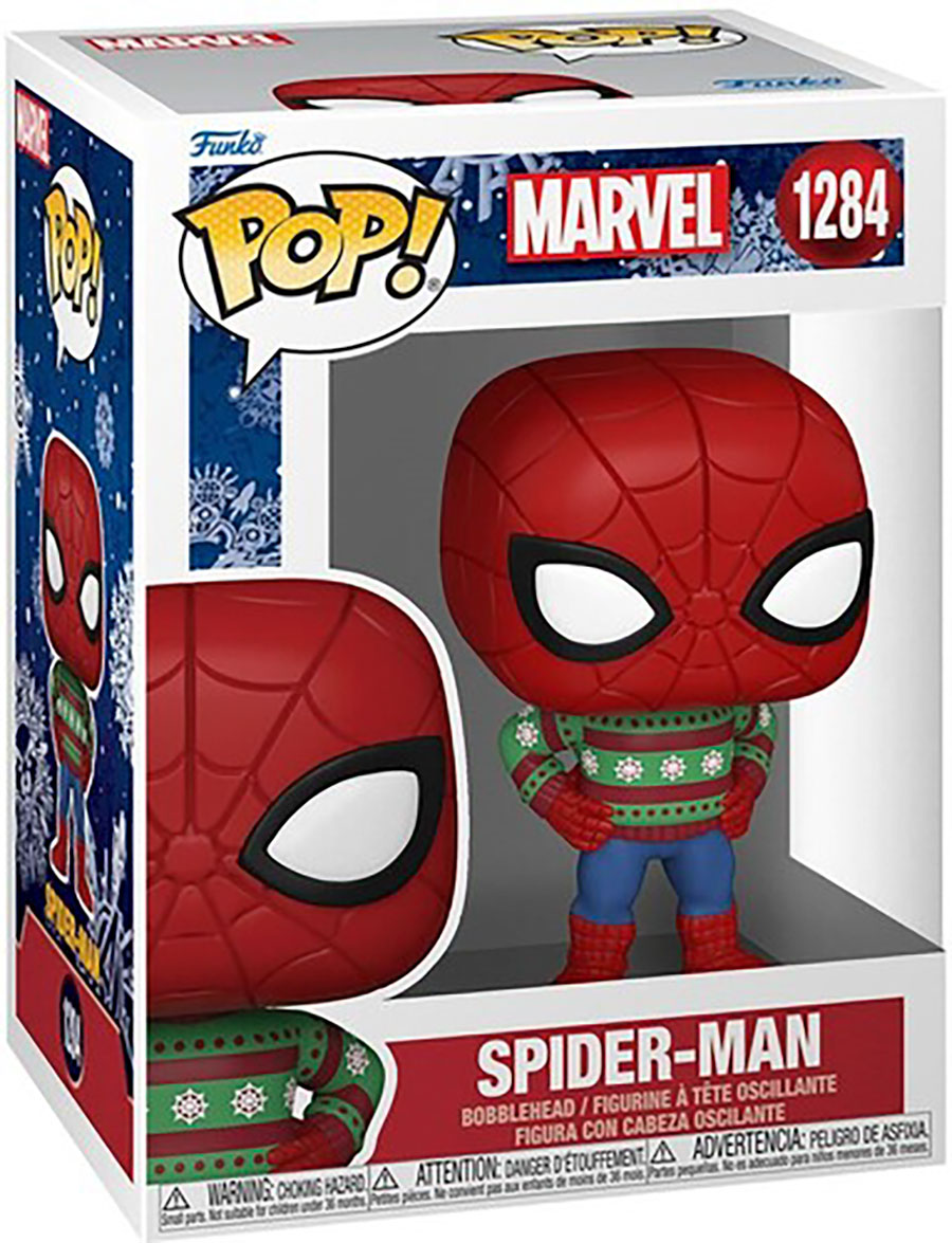 POP Marvel Holiday Spider-Man With Sweater Vinyl Figure