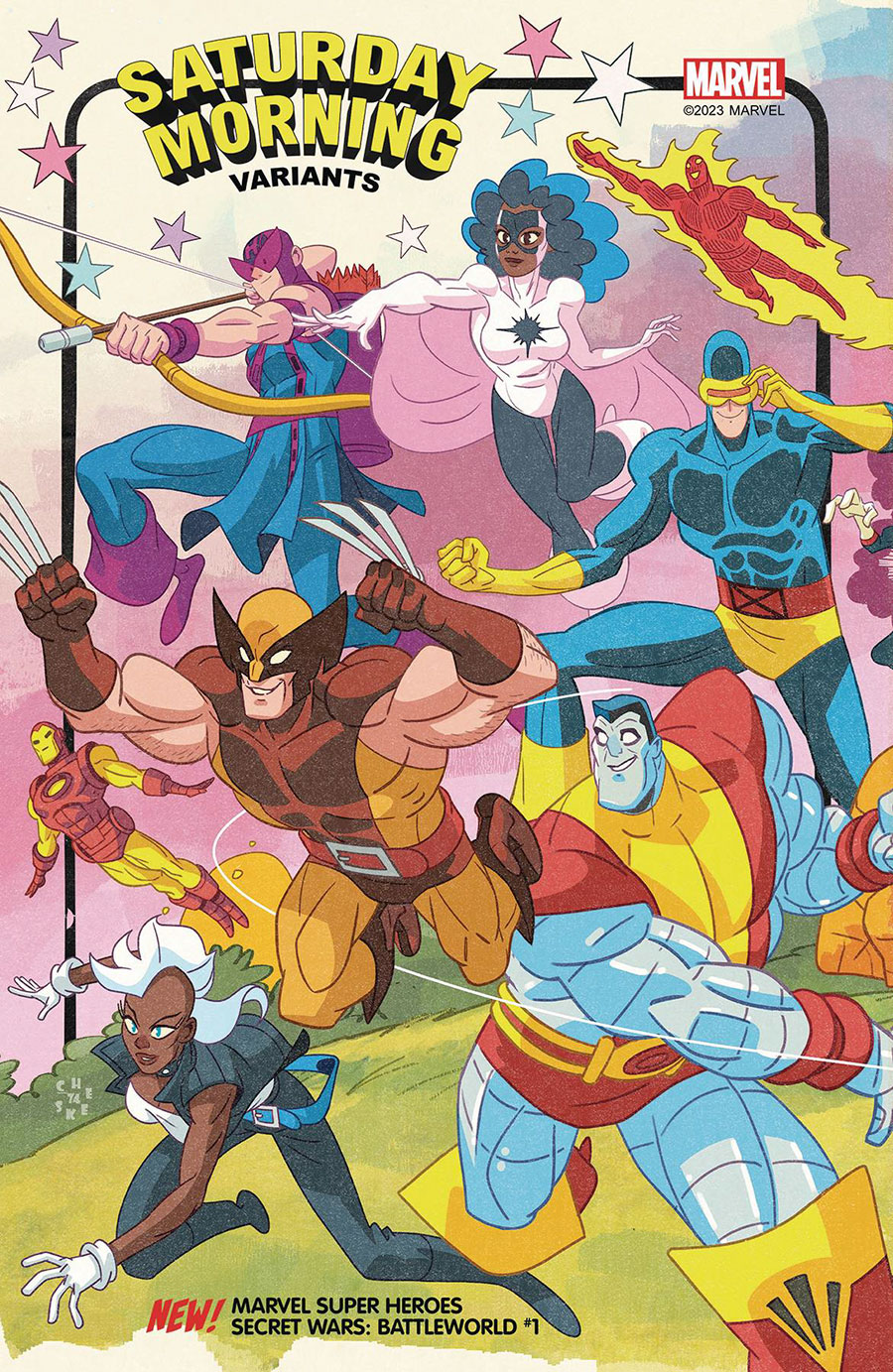 Marvel Super Heroes Secret Wars Battleworld #1 Cover E Variant Sean Galloway Saturday Morning Connecting Cover