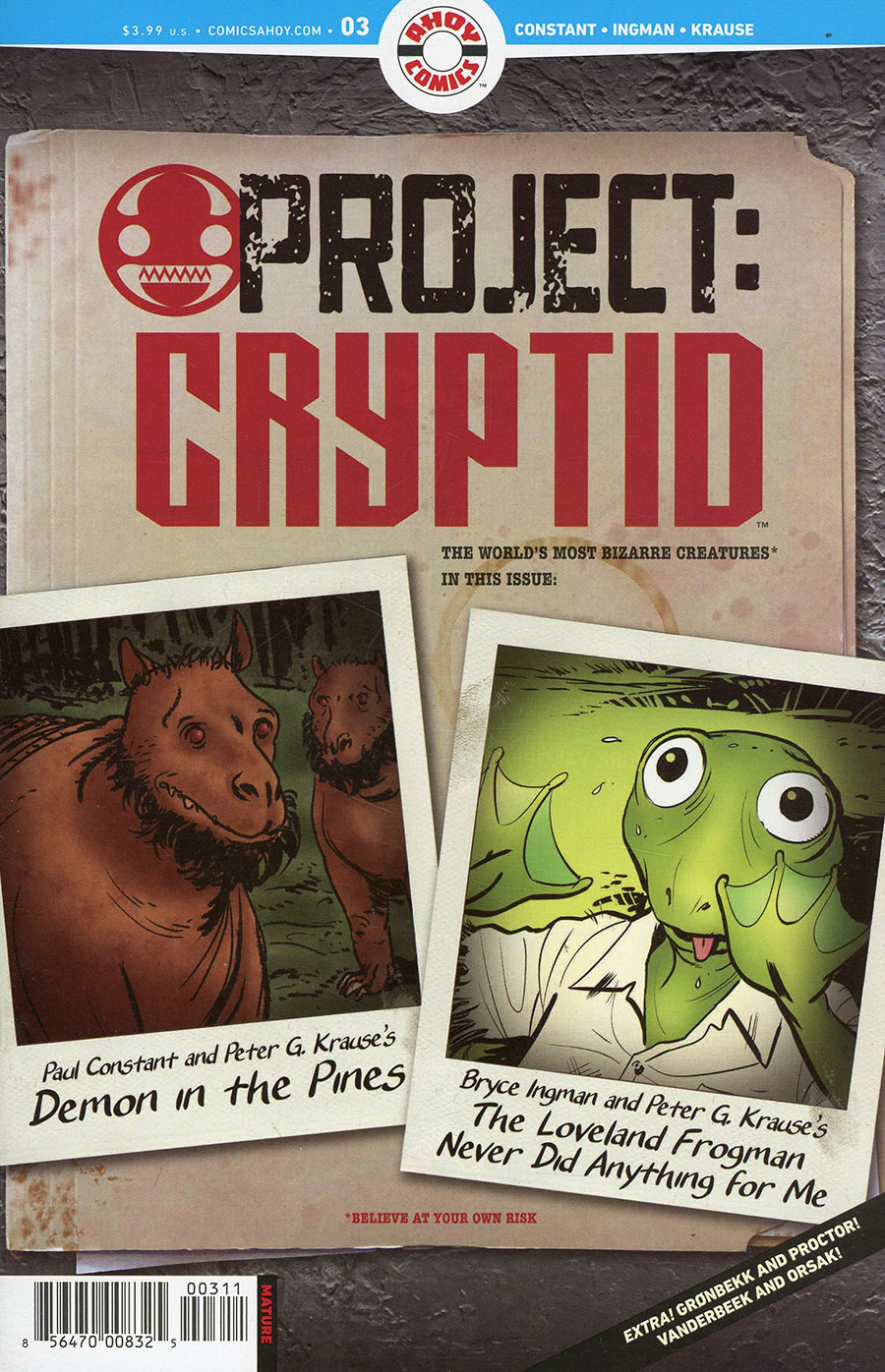 Project Cryptid #3 Cover A Regular Peter Krause Cover