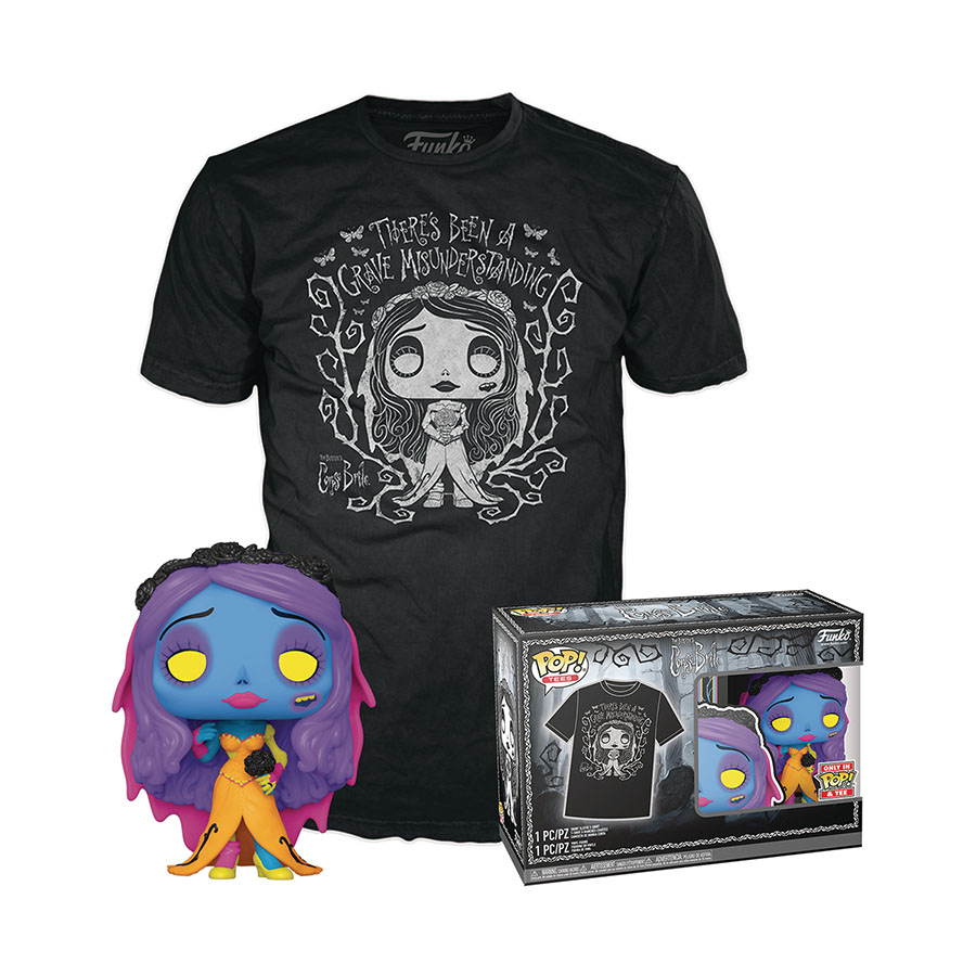 POP & Tee Set Corpse Bride Emily Blacklight T-Shirt Large