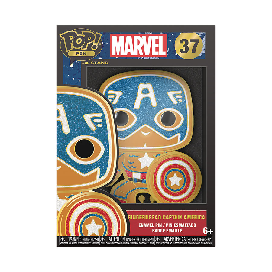Loungefly x Funko POP Marvel Holiday Gingerbread Pin - Captain America