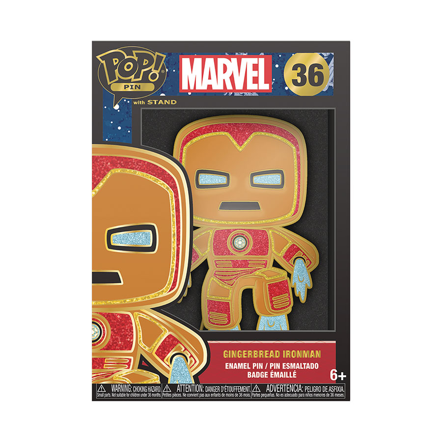 Loungefly x Funko POP Marvel Holiday Gingerbread Pin - Iron Man
