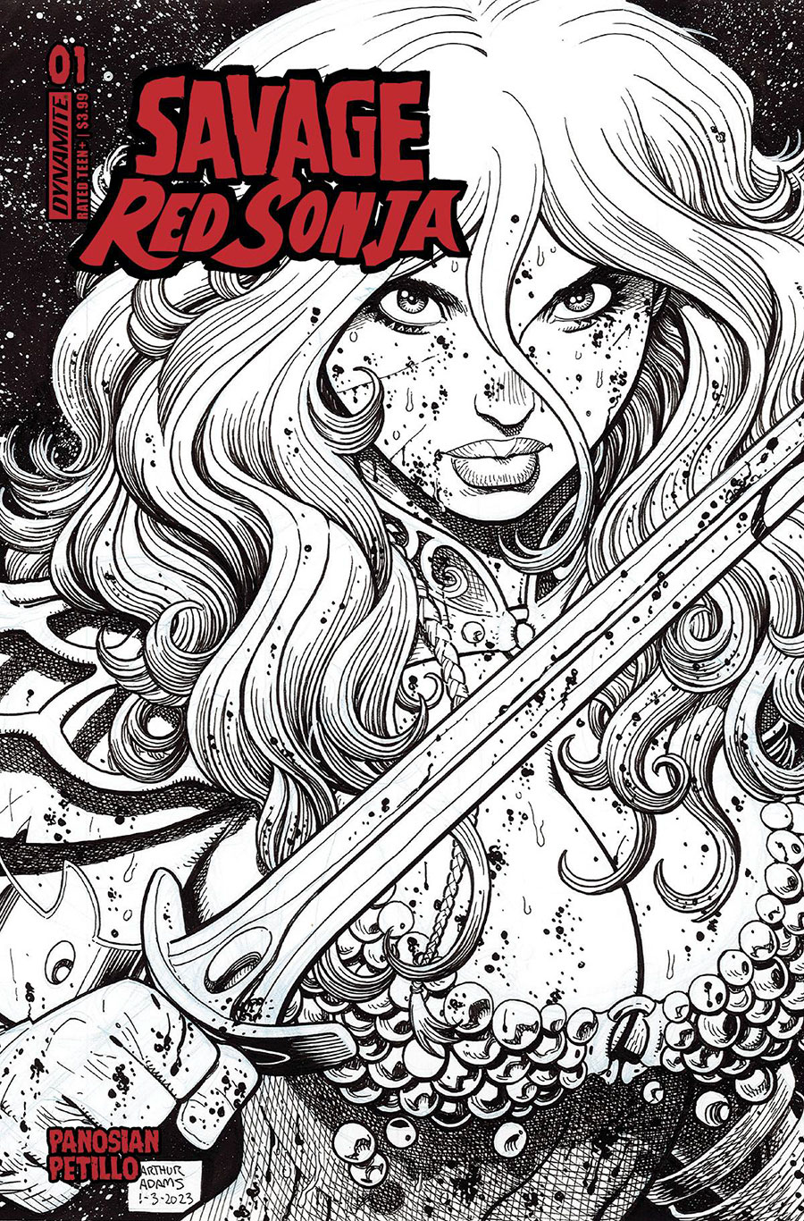 Savage Red Sonja #1 Cover F Incentive Arthur Adams Line Art Cover