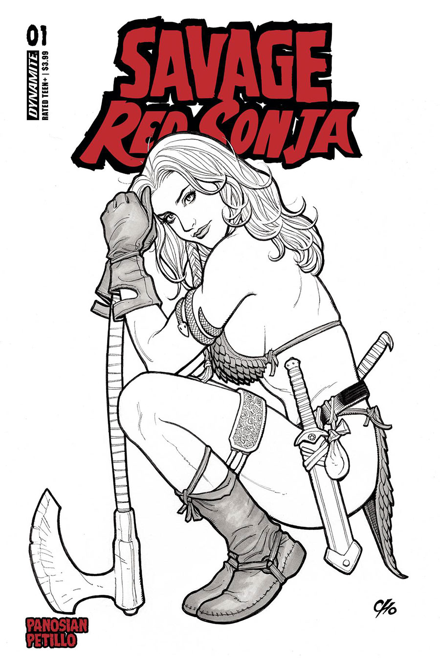 Savage Red Sonja #1 Cover H Incentive Frank Cho Line Art Cover