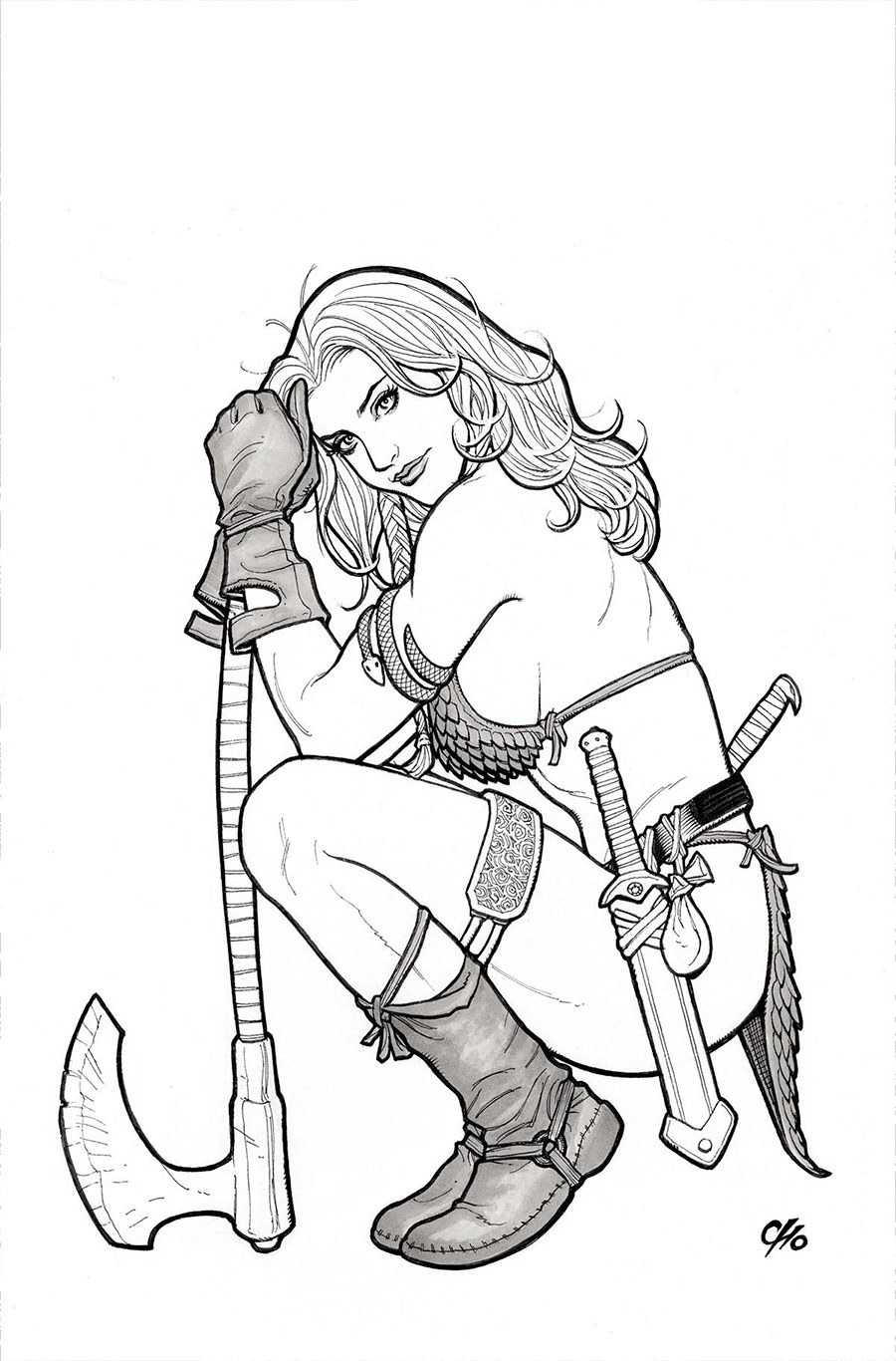 Savage Red Sonja #1 Cover J Incentive Frank Cho Line Art Virgin Cover