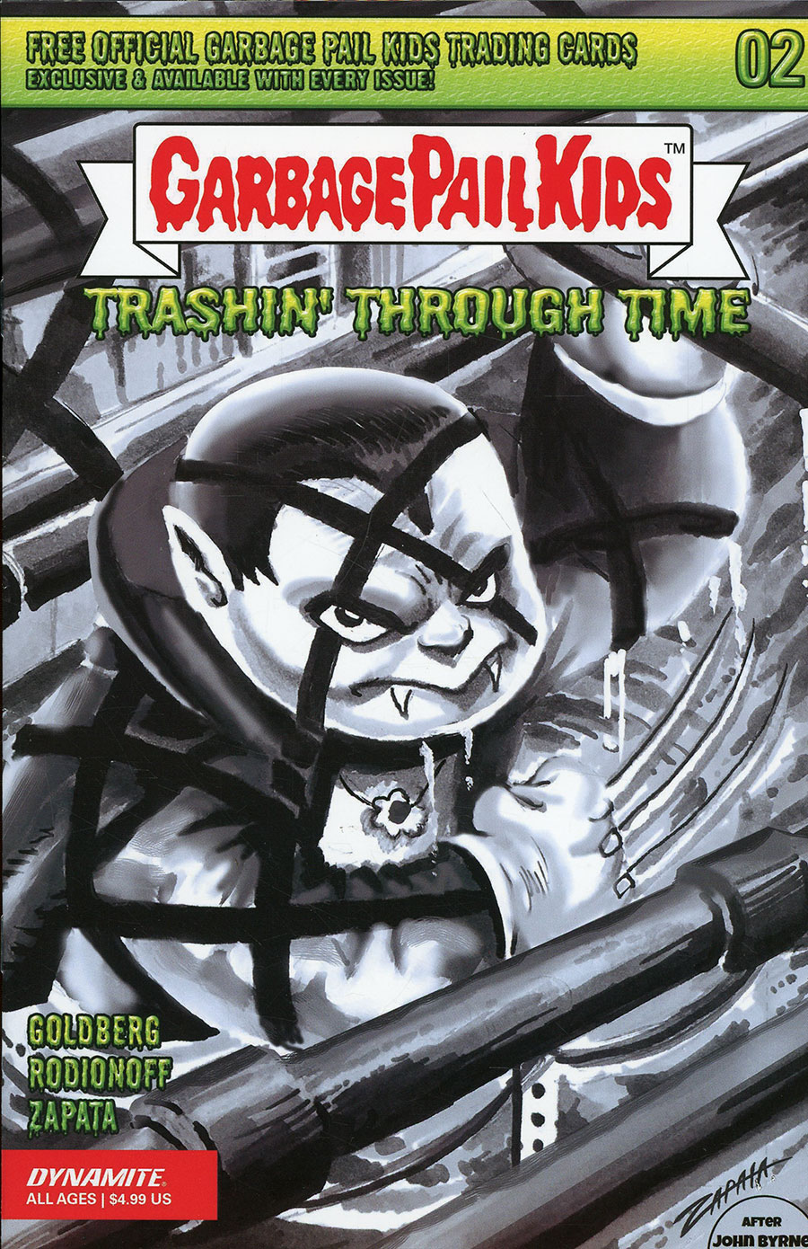 Garbage Pail Kids Trashin Through Time #2 Cover E Incentive Jeff Zapata Black & White Cover