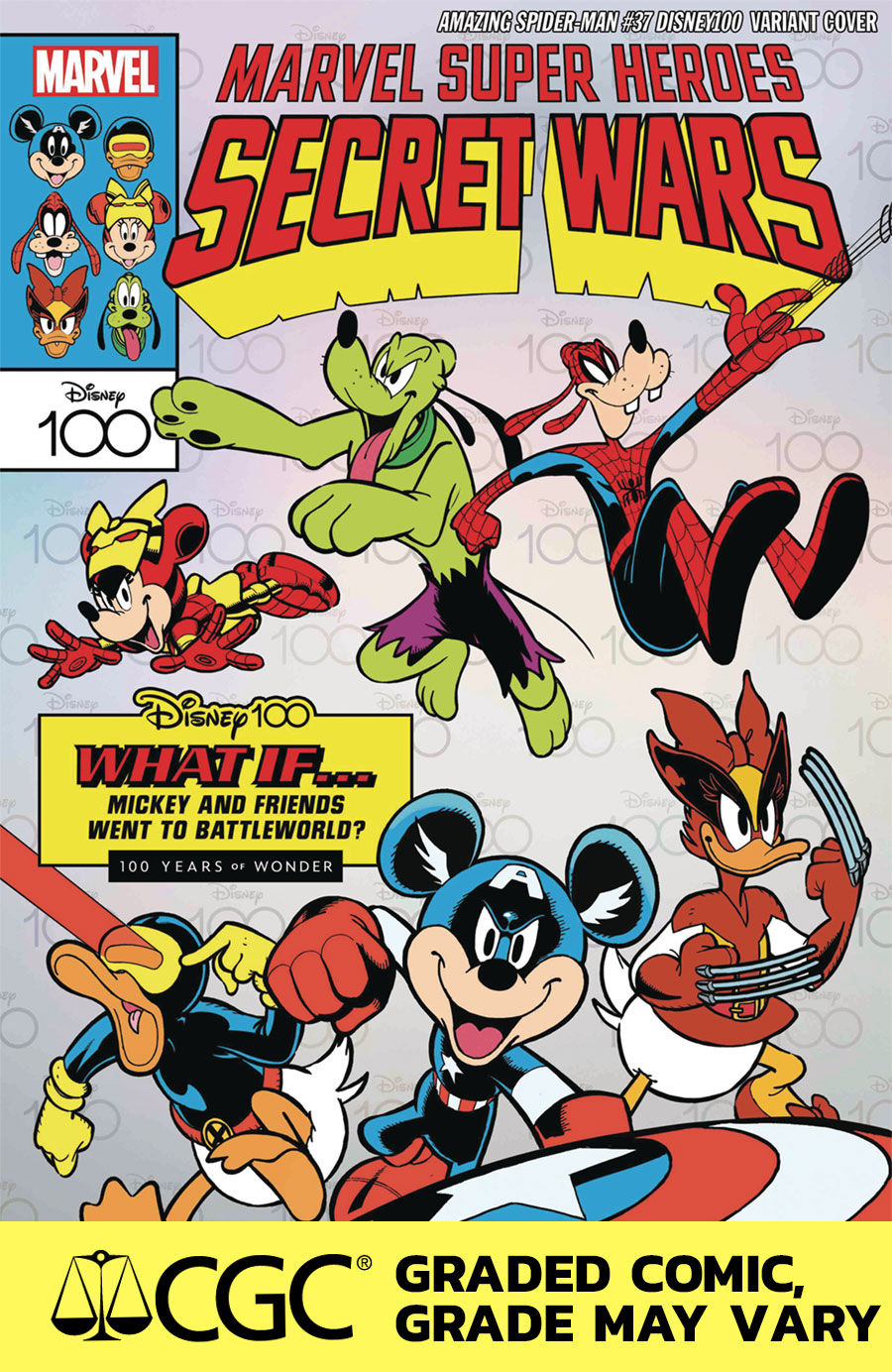 Amazing Spider-Man Vol 6 #37 Cover I DF Paolo De Lorenzi Disney100 Secret Wars Homage Variant Cover CGC Graded 9.6 Or Higher