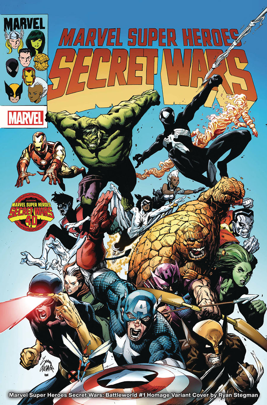 Marvel Super Heroes Secret Wars Battleworld #1 Cover I DF Ryan Stegman Homage Variant Cover Signed By Ryan Stegman