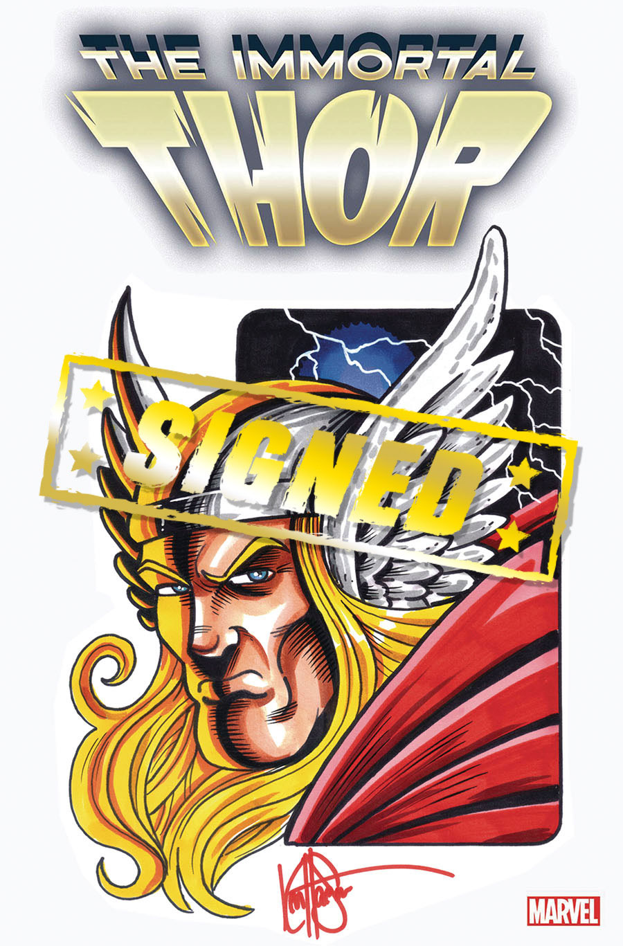 Immortal Thor #1 Cover N DF Blank Variant Commissioned Cover Art Signed & Remarked By Ken Haeser With A Thor Hand-Drawn Sketch