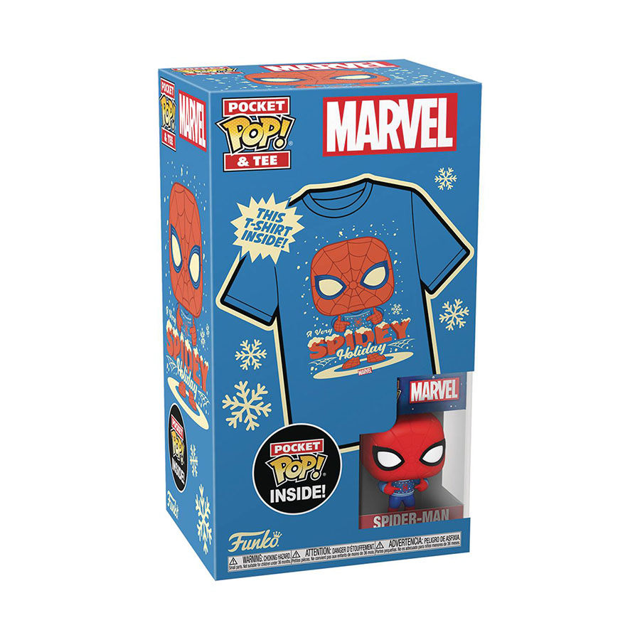 Pocket POP And Tee Marvel Holiday Spider-Man T-Shirt Large