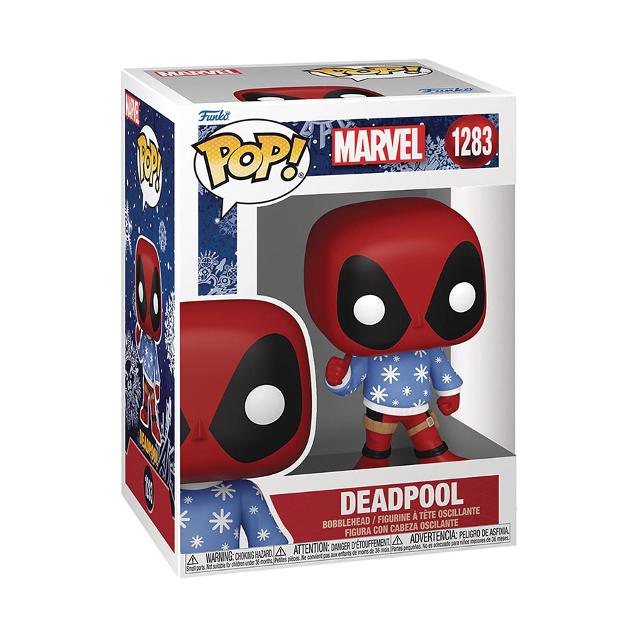 POP Marvel Holiday Deadpool In Sweater Vinyl Bobble Head