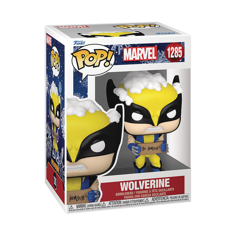 POP Marvel Holiday Wolverine With Sign Vinyl Bobble Head