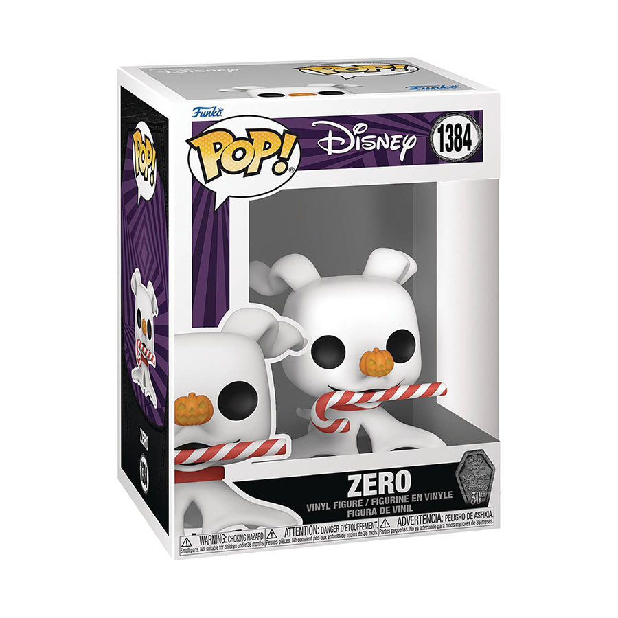 POP Disney The Nightmare Before Christmas 30th Anniversary Zero With CandyCane Vinyl Figure