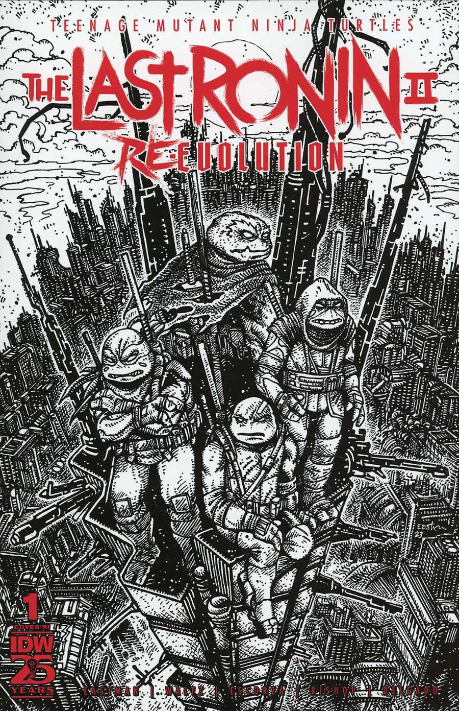 Teenage Mutant Ninja Turtles The Last Ronin II Re-Evolution #1 Cover I Incentive Kevin Eastman Black & White Cover