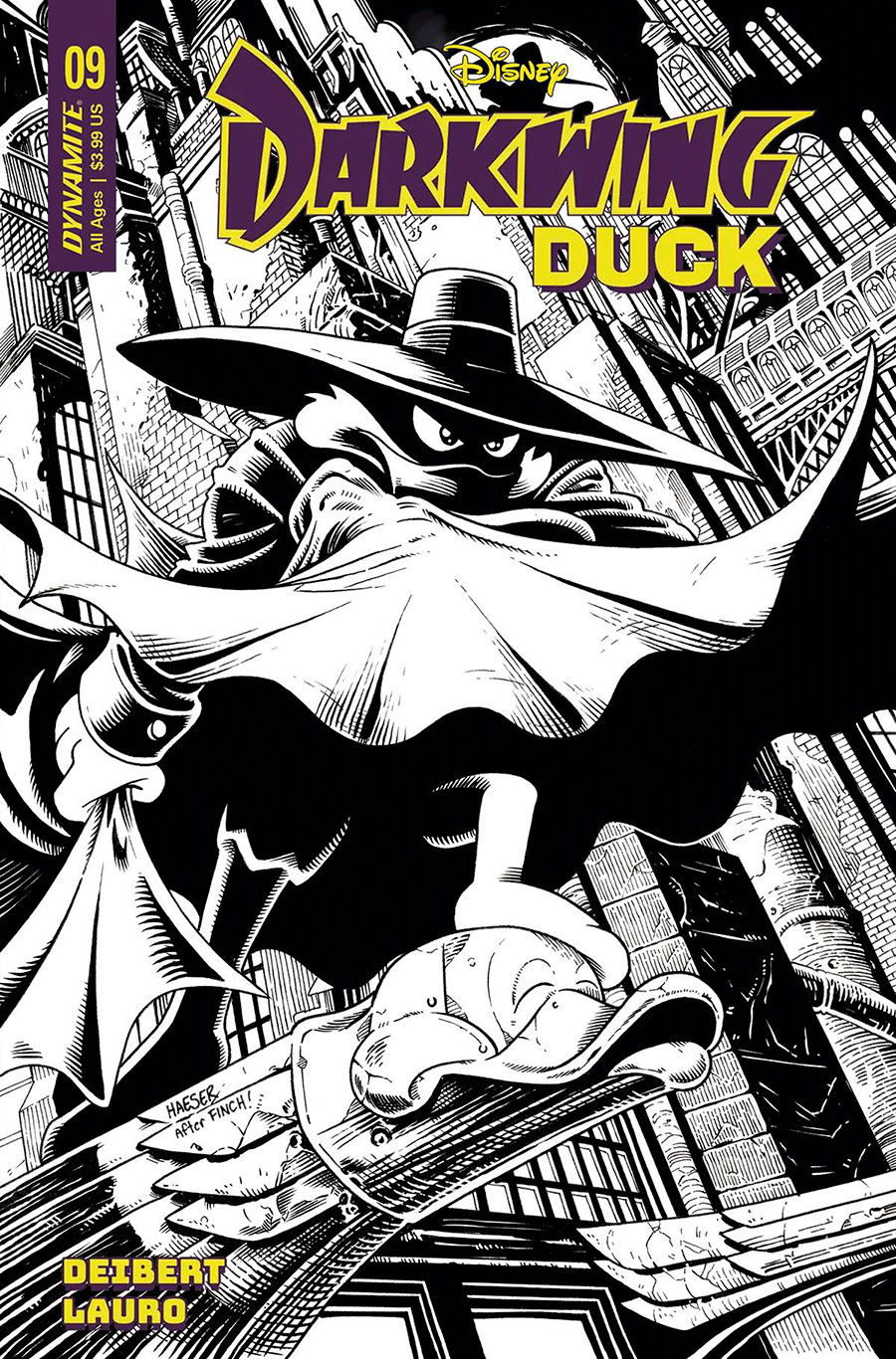 Darkwing Duck Vol 3 #9 Cover S Incentive Ken Haeser Black & White Cover