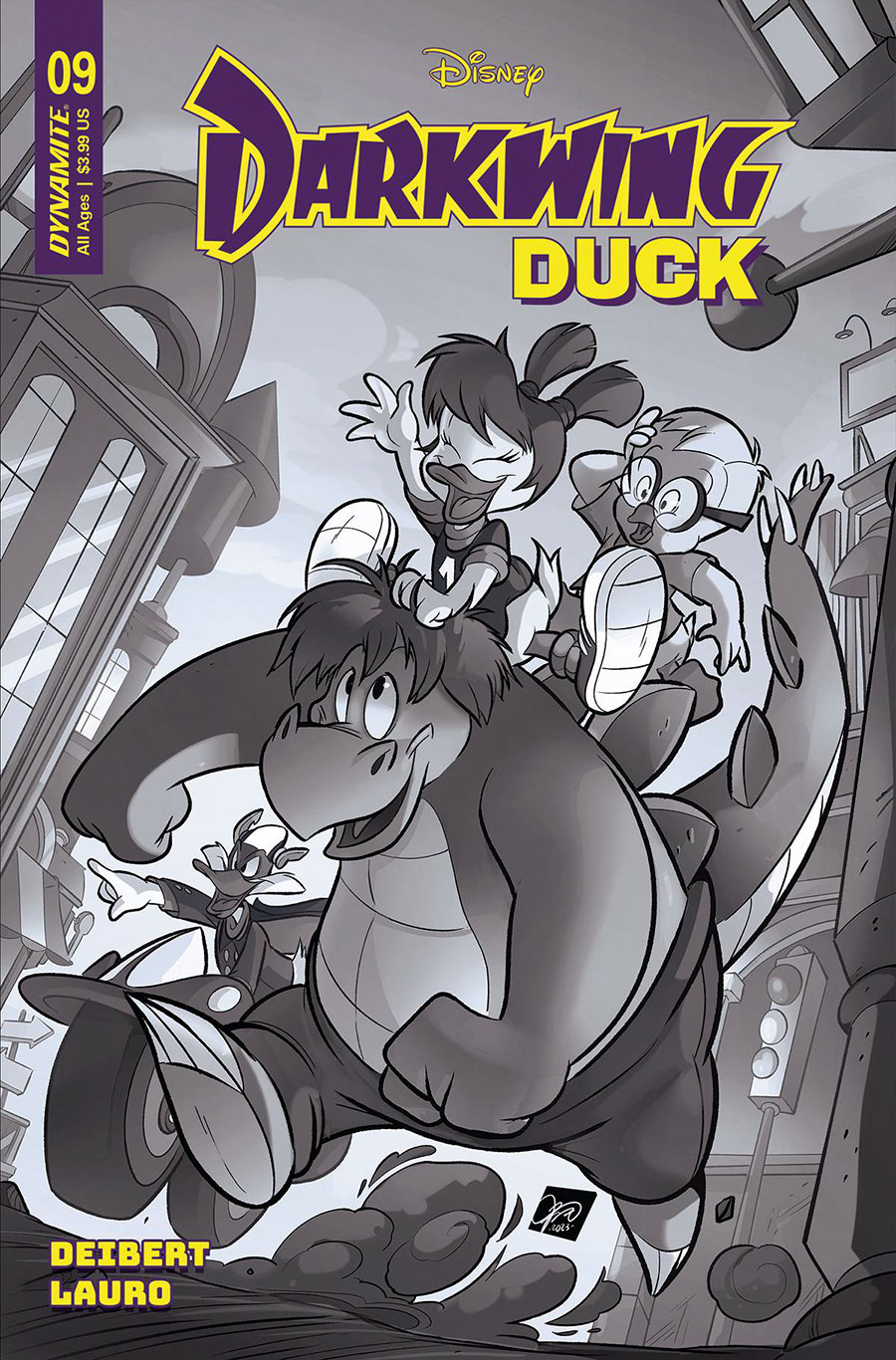 Darkwing Duck Vol 3 #9 Cover T Incentive Ciro Cangialosi Black & White Cover