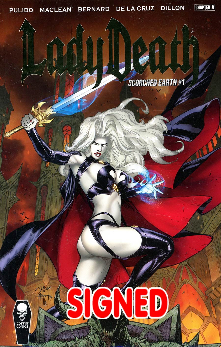Lady Death Scorched Earth #1 Cover J Premiere Edition Signed By Brian Pulido With Certificate