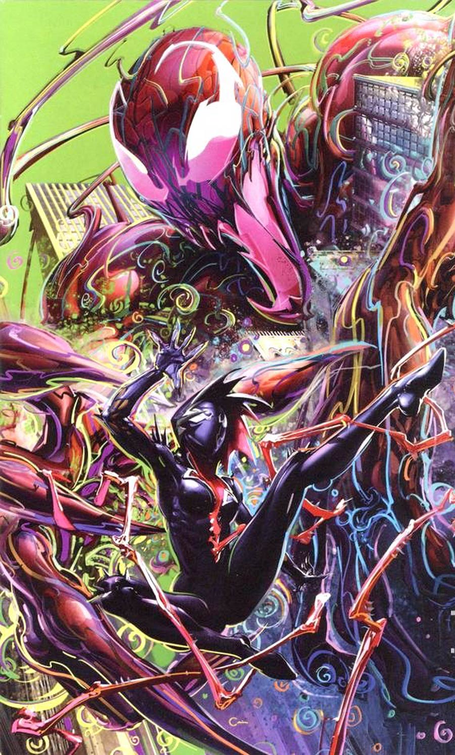 King In Black Gwenom vs Carnage #2 Cover D Clayton Crain Blacklight Variant Cover