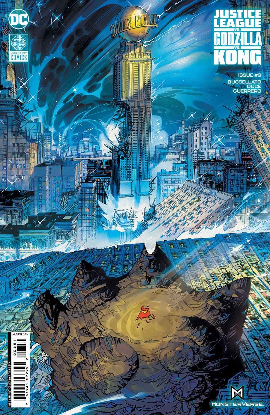 Justice League vs Godzilla vs Kong #3 Cover E Incentive Arist Deyn Card Stock Variant Cover