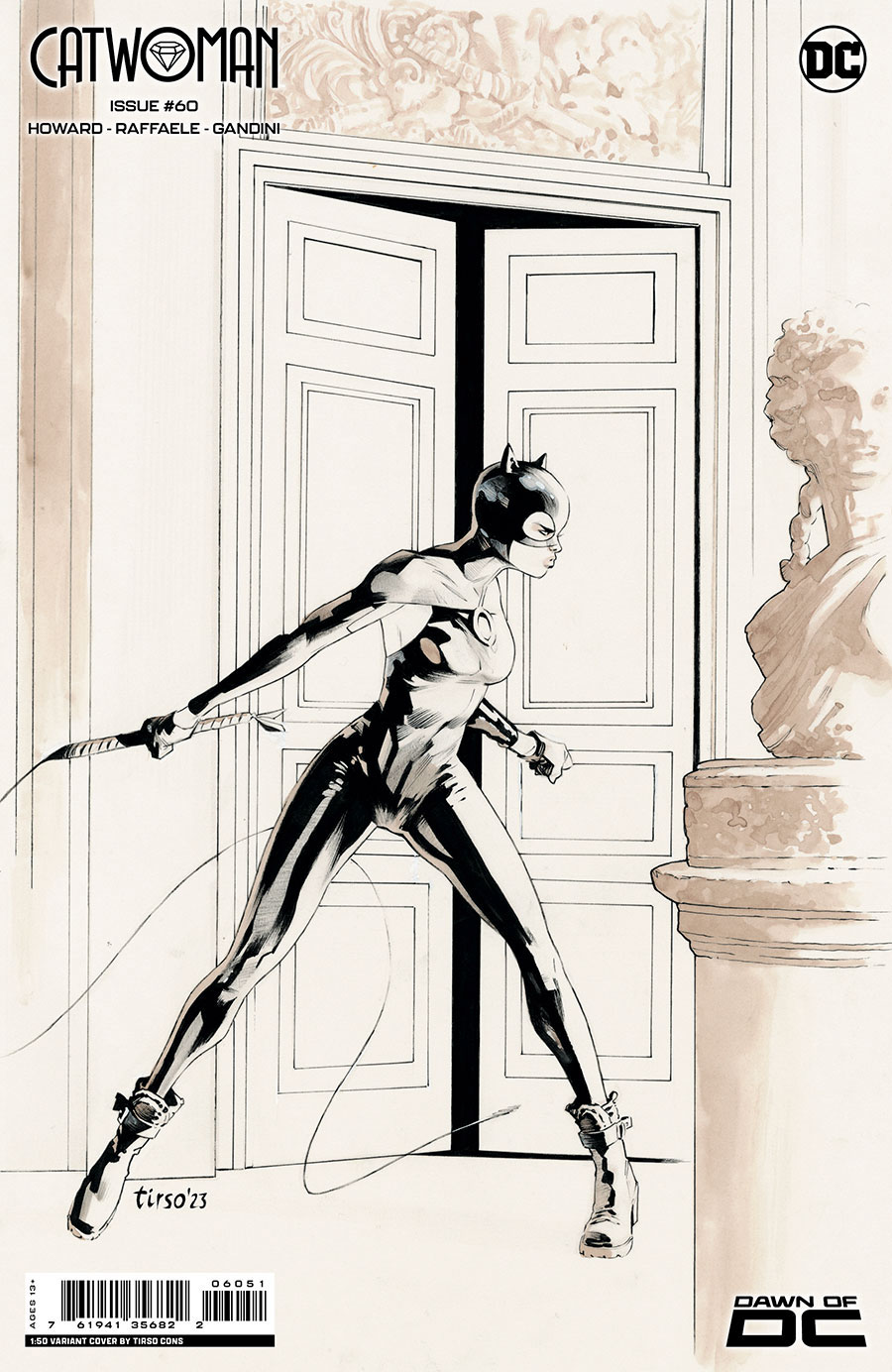Catwoman Vol 5 #60 Cover F Incentive Tirso Cons Black & White Card Stock Variant Cover