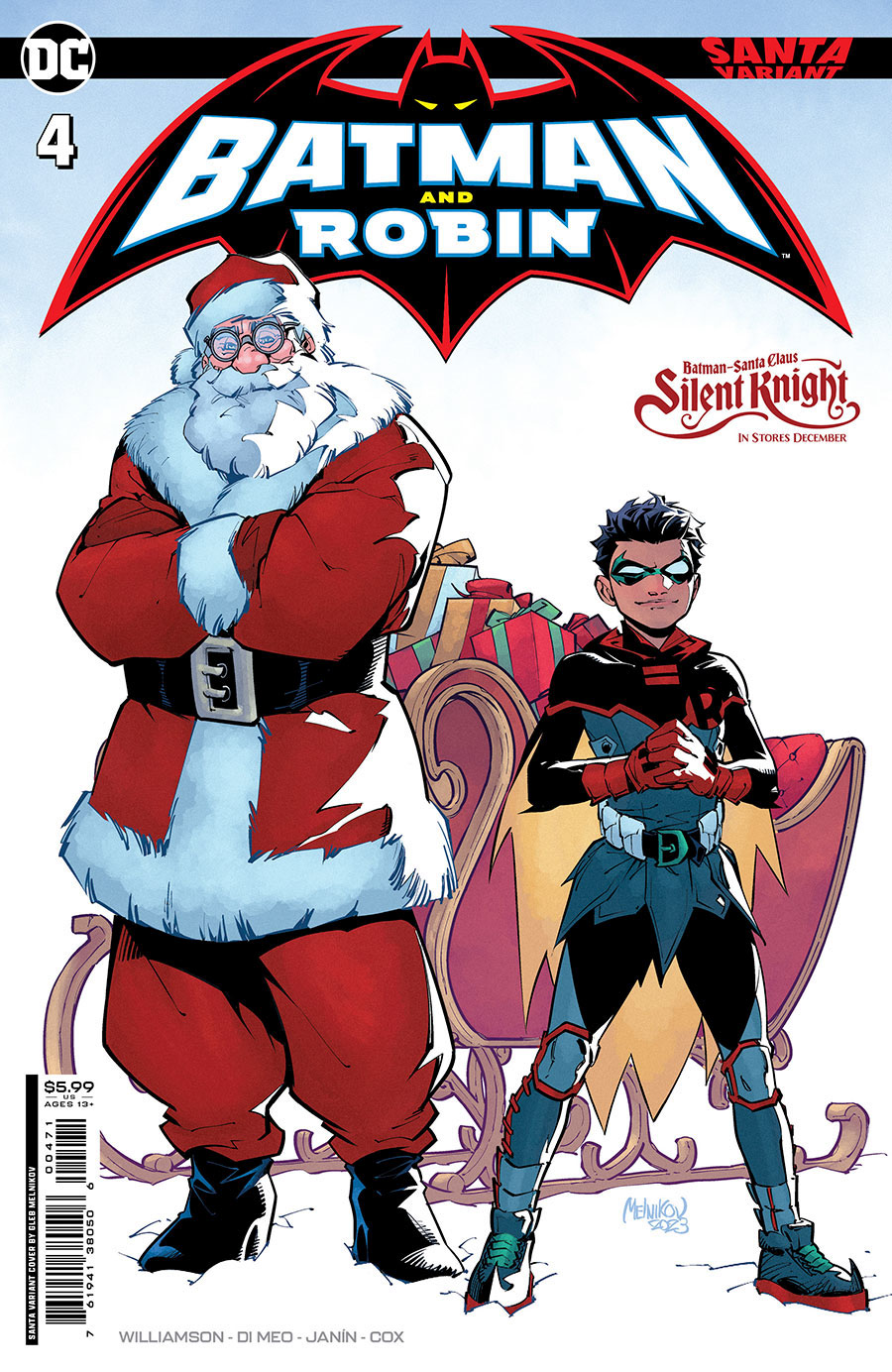 Batman And Robin Vol 3 #4 Cover D Variant Gleb Melnikov Santa Card Stock Cover