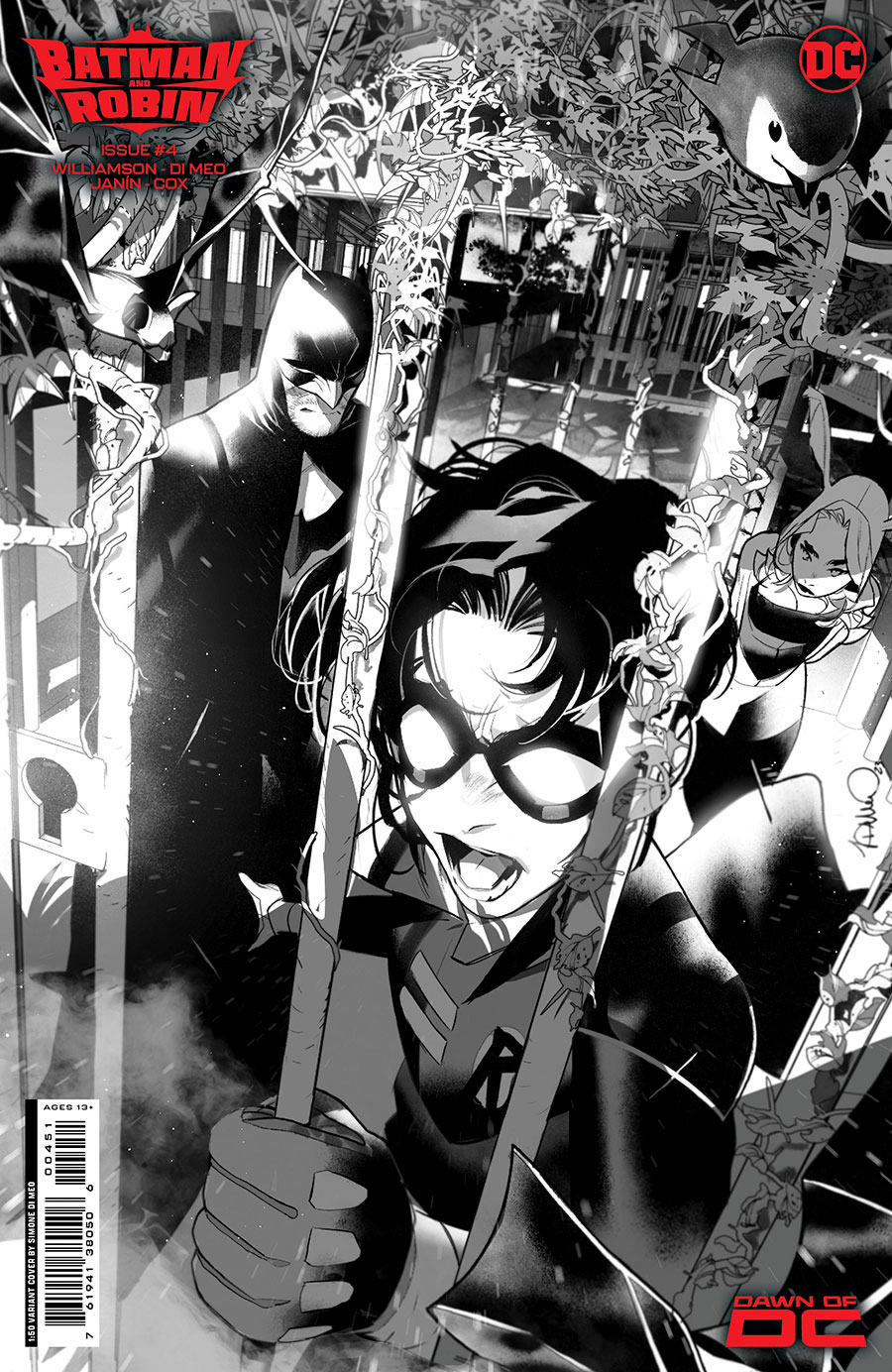 Batman And Robin Vol 3 #4 Cover F Incentive Simone Di Meo Black & White Card Stock Variant Cover