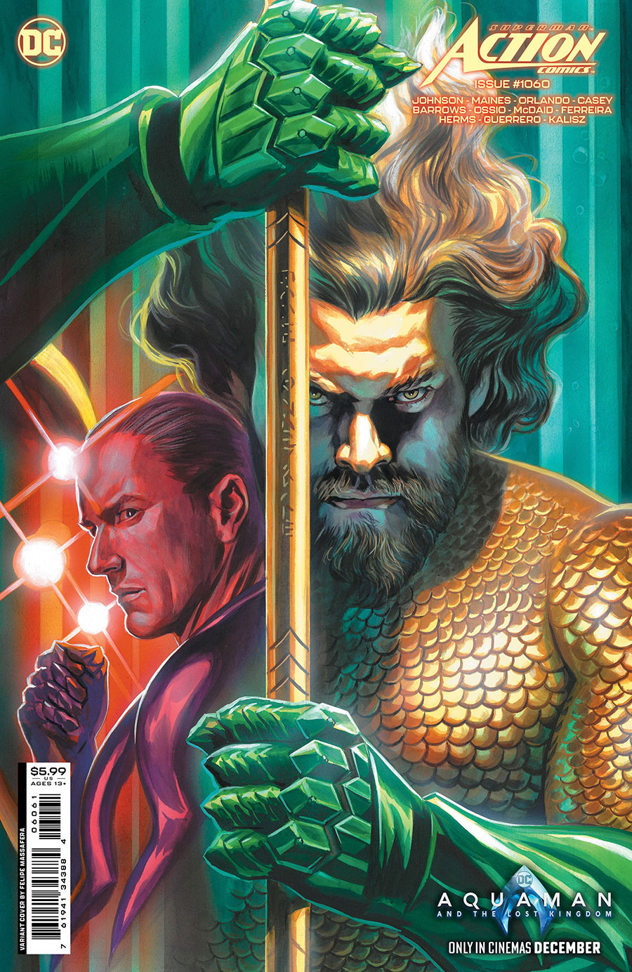 Action Comics Vol 2 #1060 Cover D Variant Felipe Massafera Aquaman And The Lost Kingdom Card Stock Cover (Titans Beast World Tie-In)