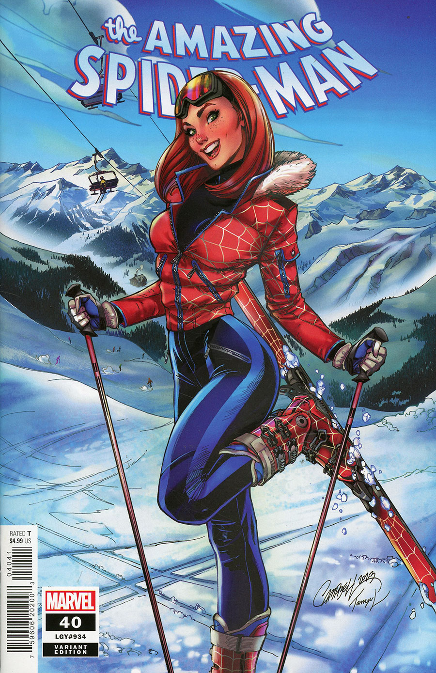 Amazing Spider-Man Vol 6 #40 Cover D Variant J Scott Campbell Ski Chalet Cover (Gang War Tie-In)