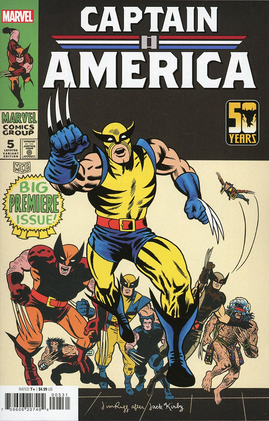 Captain America Vol 10 #5 Cover B Variant Jim Rugg Wolverine Wolverine Wolverine Cover