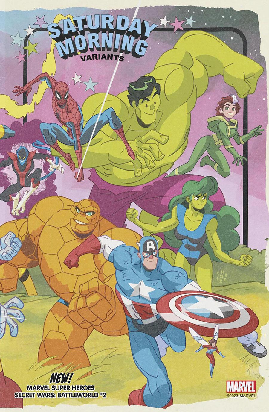 Marvel Super Heroes Secret Wars Battleworld #2 Cover C Variant Sean Galloway Saturday Morning Connecting Cover