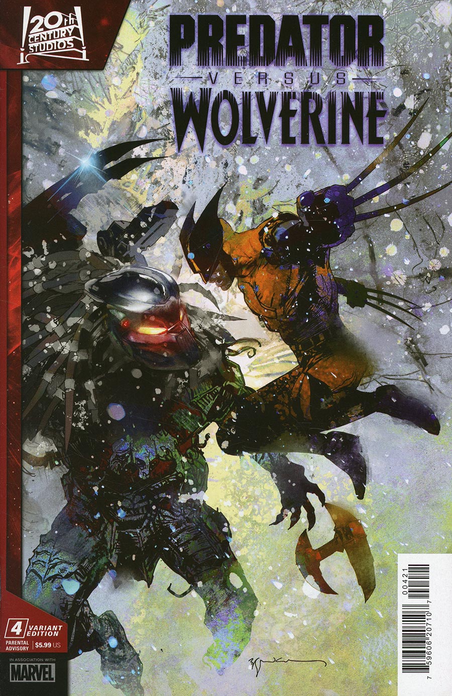 Predator vs Wolverine #4 Cover B Variant Bill Sienkiewicz Cover