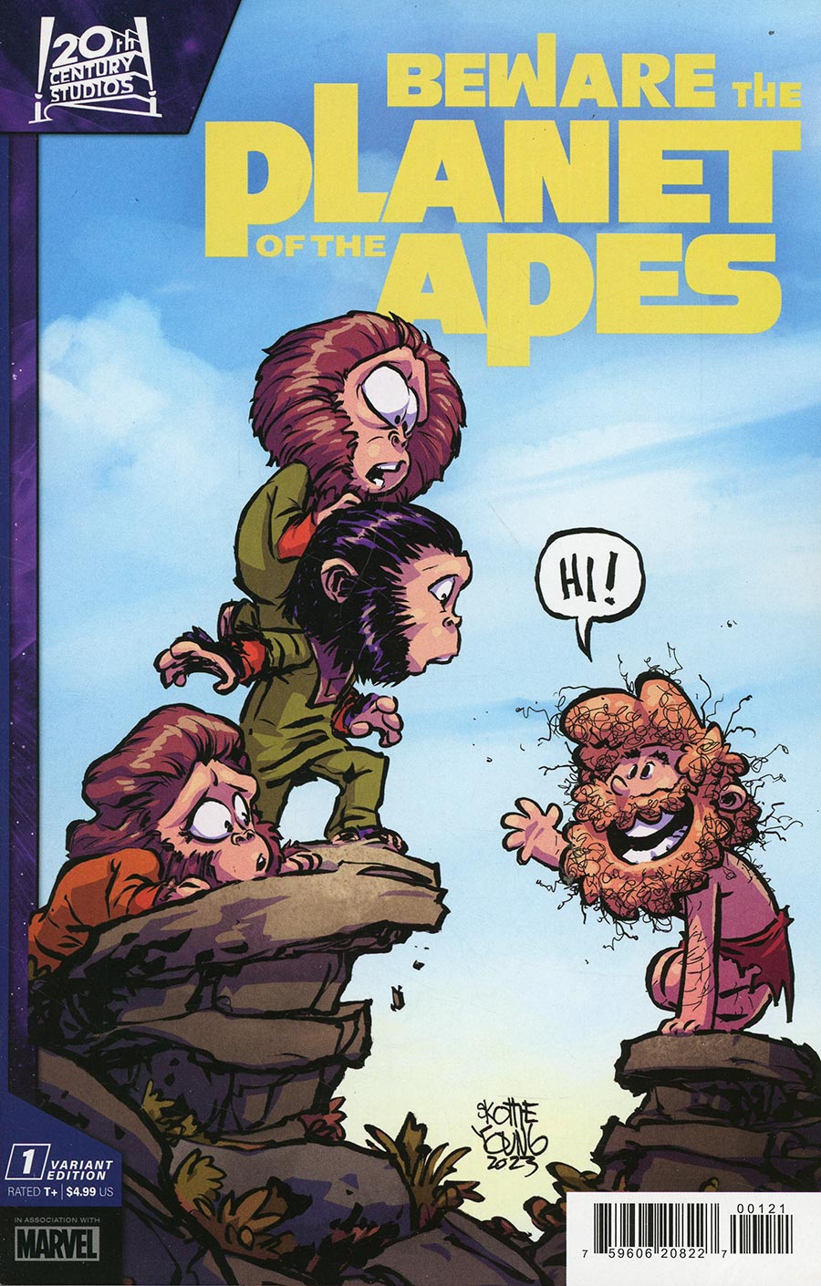 Beware The Planet Of The Apes #1 Cover B Variant Skottie Young Cover