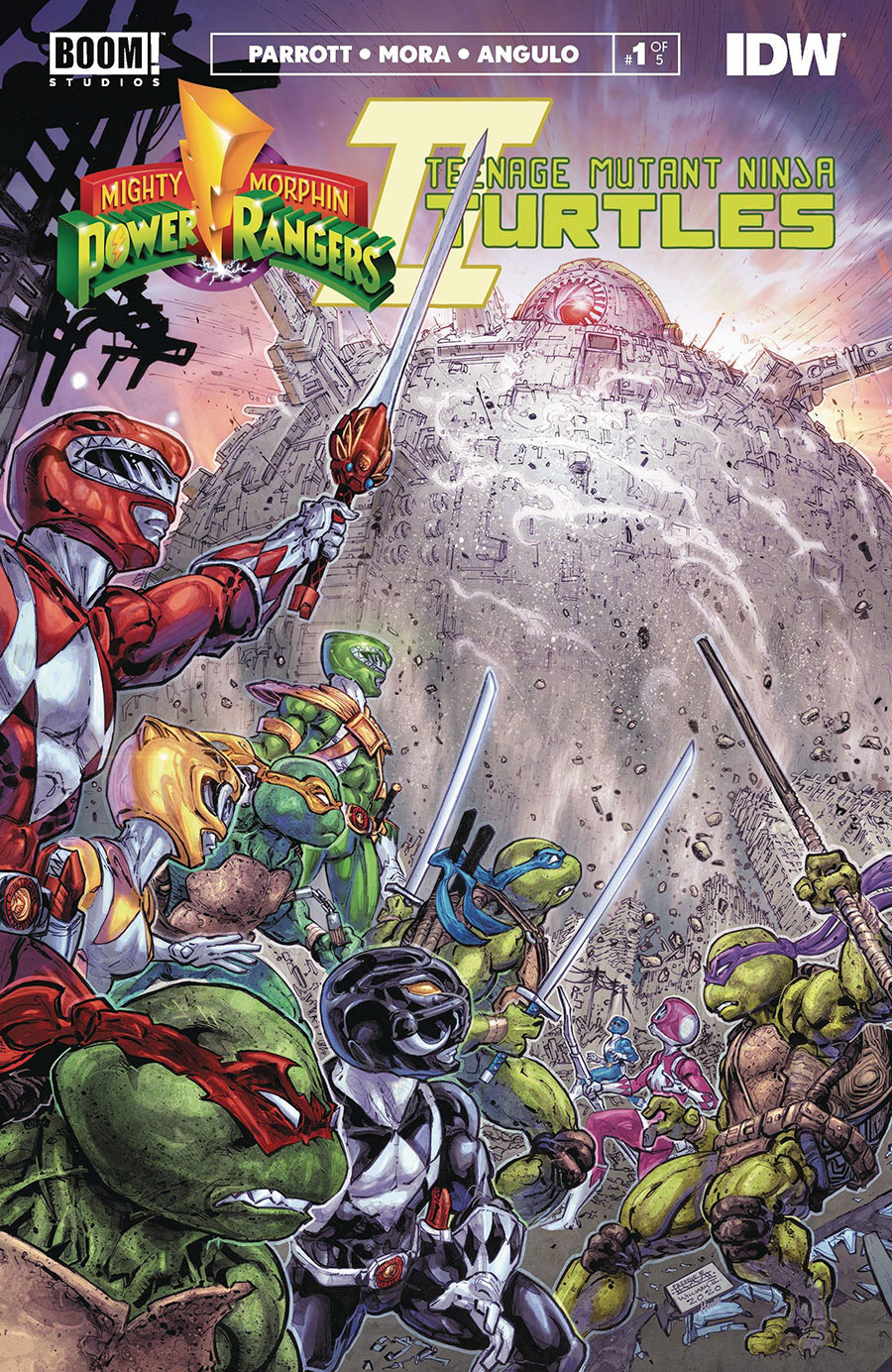 Mighty Morphin Power Rangers Teenage Mutant Ninja Turtles II #1 Cover X BOOM Studios Convention Exclusive Freddie E Williams II Variant Cover