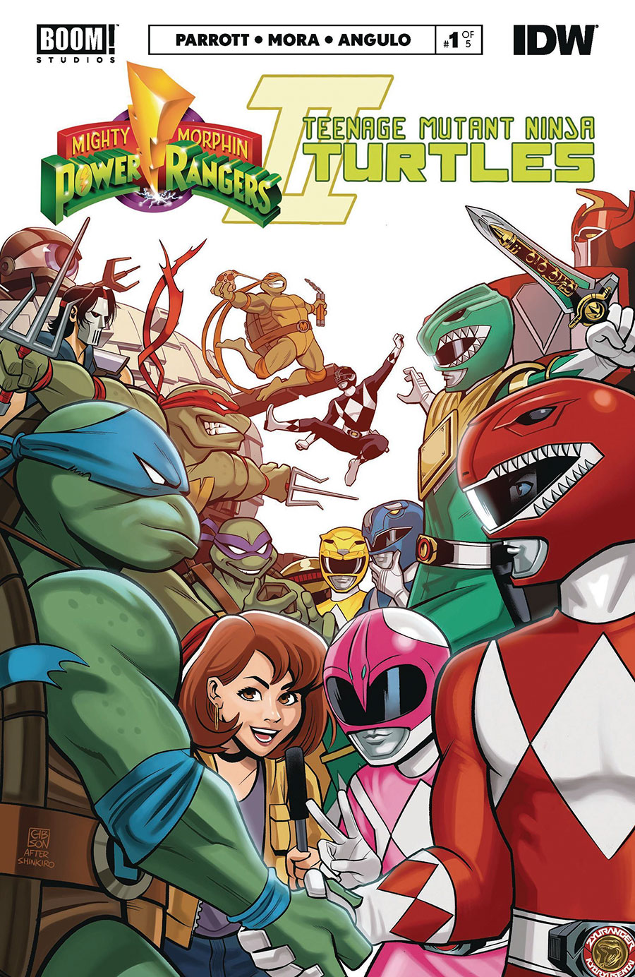 Mighty Morphin Power Rangers Teenage Mutant Ninja Turtles II #1 Cover Y BOOM Studios Exclusive Jordan Gibson Variant Cover