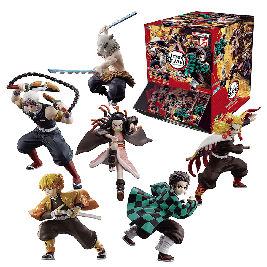 Demon Slayer Kimetsu No Yaiba Great Posing Mini Figure Blind Mystery Box 24-Piece Display