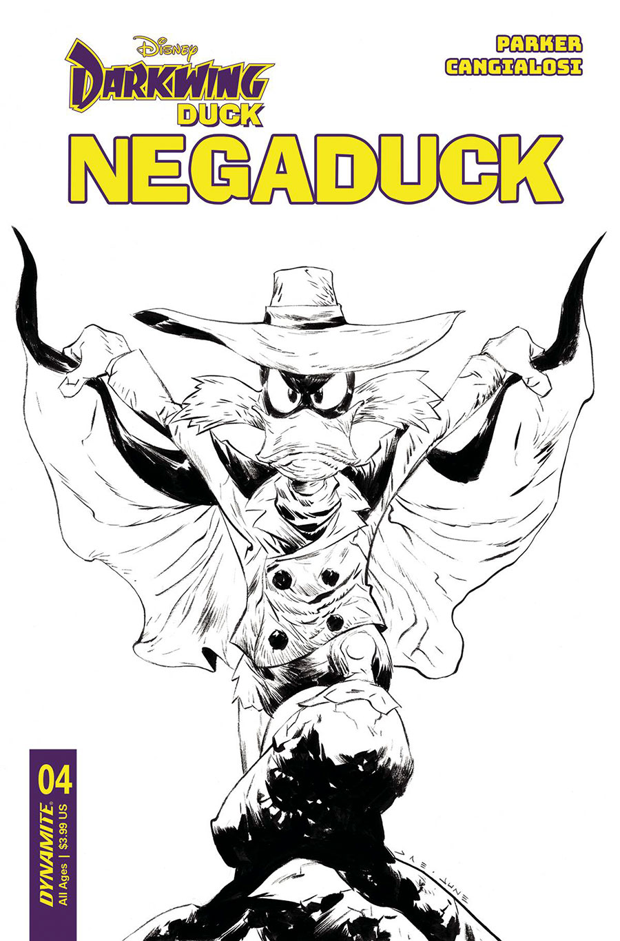 Darkwing Duck Negaduck #4 Cover F Incentive Jae Lee Line Art Cover