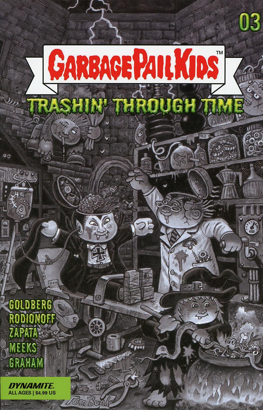 Garbage Pail Kids Trashin Through Time #3 Cover F Incentive Tom Bunk Black & White Cover