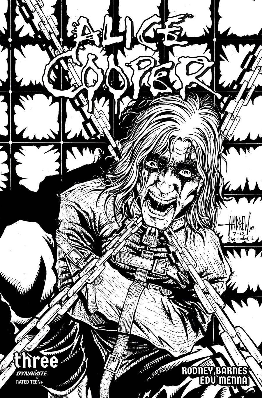 Alice Cooper Vol 2 #3 Cover D Incentive Andrew Mangum Line Art Cover